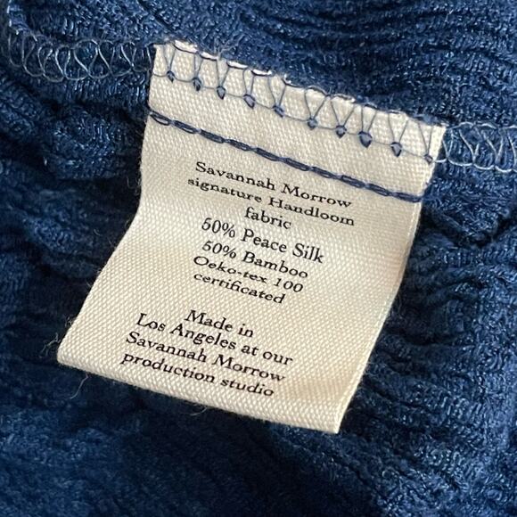 Savannah Morrow Open Front Blouse Top Shirt L/XL Midnight Blue Long Sleeve - Picture 3 of 9